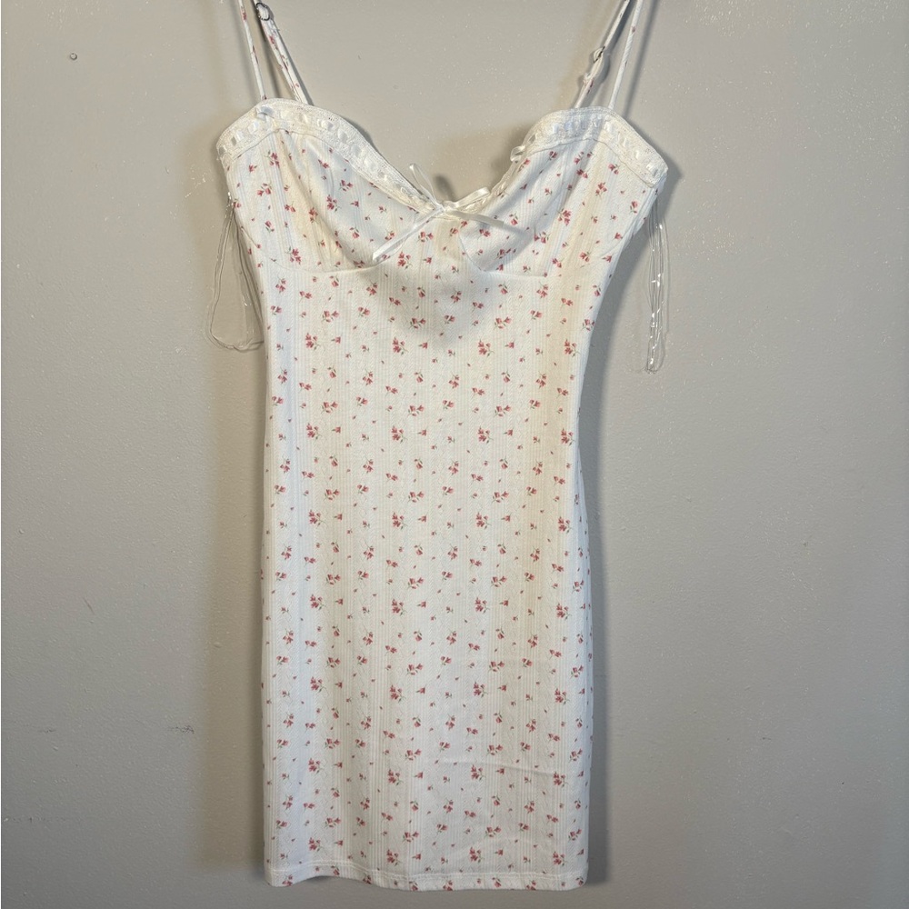 White Floral Mini Dress